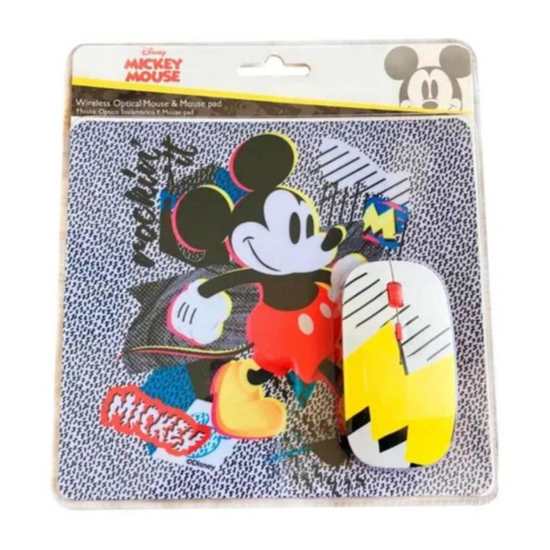 Kit Mouse Inalambrico USB 3B Y MousePad Mickey Mouse-1