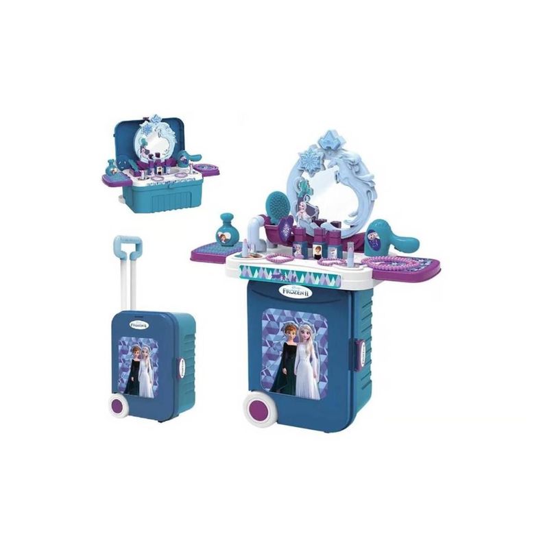 Juguete Set Maleta Tocador 14 Piezas 3 En 1 Morado Frozen II-1