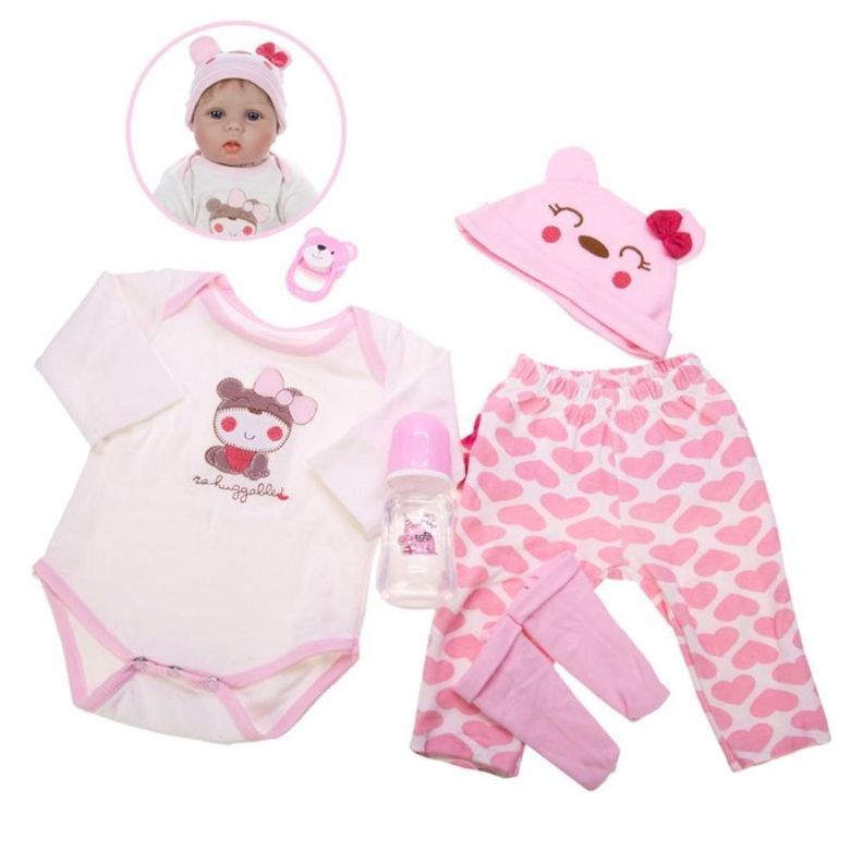 Juguete Muñeca Bebe Reborn 55cm Realista Rosado Infantil-6