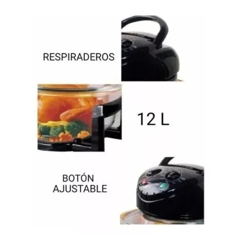 Freidora De Aire Air Fryer Halogena De Vidrio 12L R5302 Raf-2
