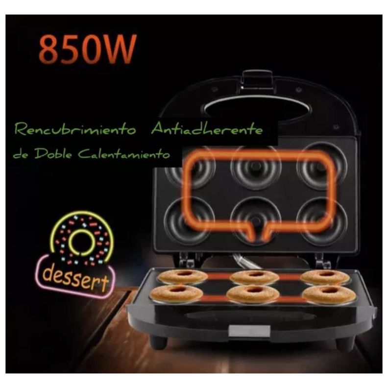 Maquina De Donas 6 Mini Donas 850W Antiadherente R588-6