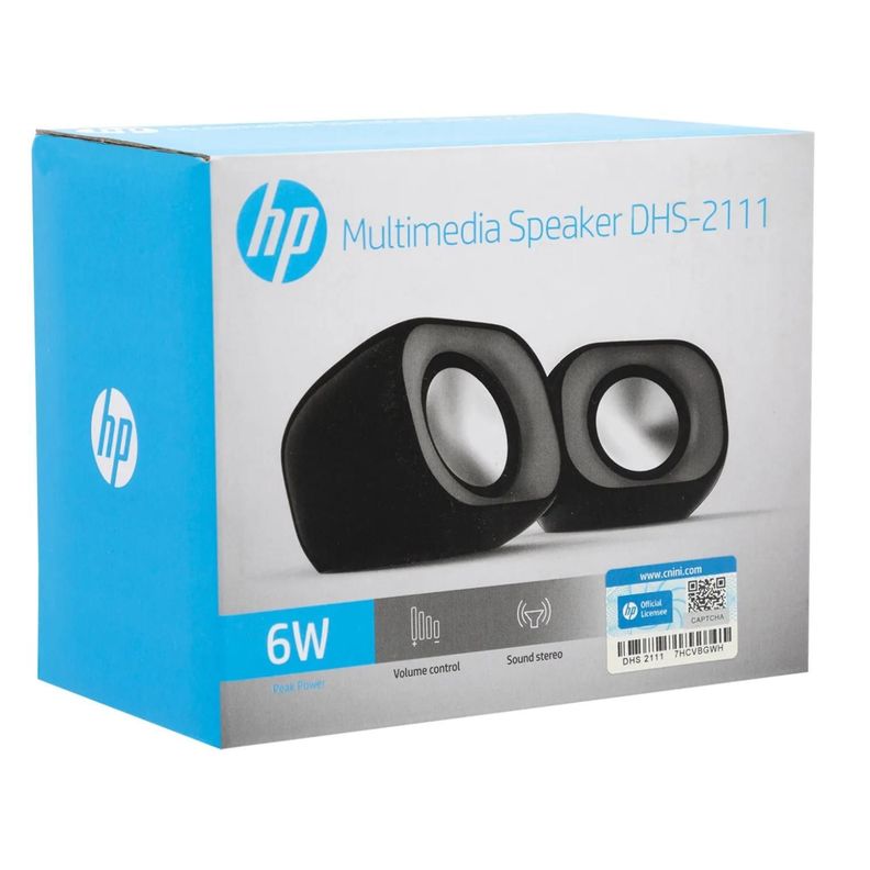 Parlantes Multimedia 2.1 3Wx2 RMS Jack 3.5mm DHS-2111 Negro