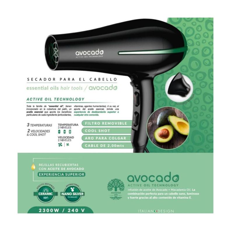 Secador De Pelo 3 Temp 2 Vel 2200W Avocado ST Gama-3