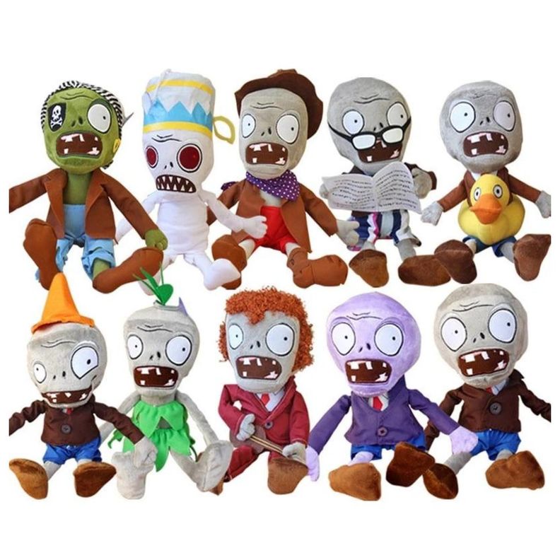 Juguete Pack 6 Peluches Plantas Vs Zombies 28cm Infantil-1