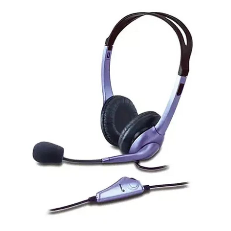 Audifono Headset  Microfono 2 Jack 3.5 PC HS-04S Gris Genius-0