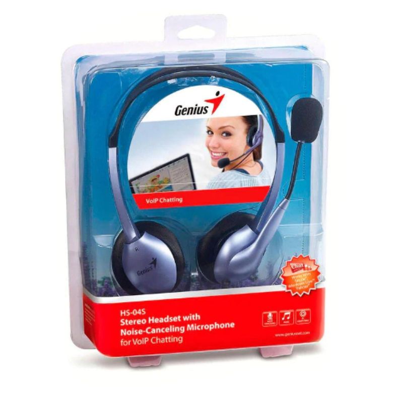 Audifono Headset  Microfono 2 Jack 3.5 PC HS-04S Gris Genius-2