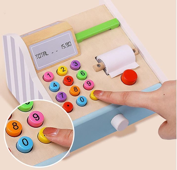  Caja registradora de madera didáctico montessori W10A132-3