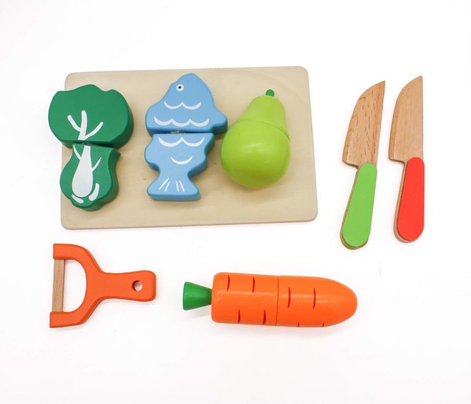  Frutas de madera didáctidas con iman W10B224-2