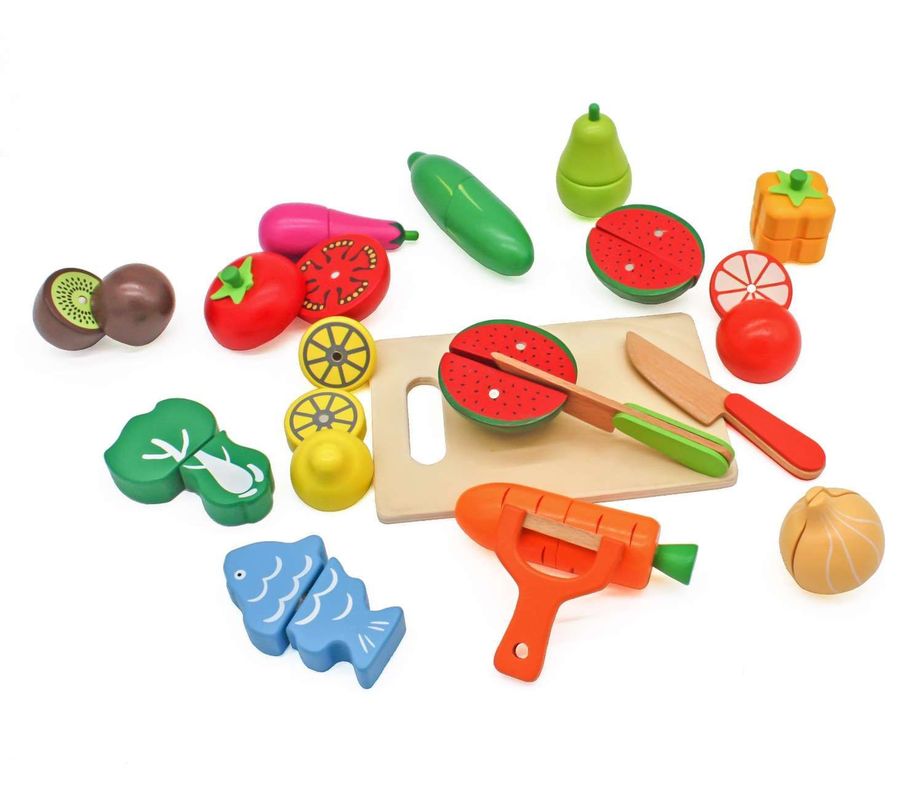  Frutas de madera didáctidas con iman W10B224-3