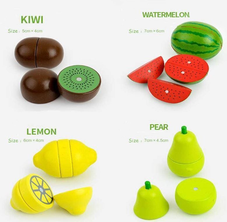  Frutas de madera didáctidas con iman W10B224-5