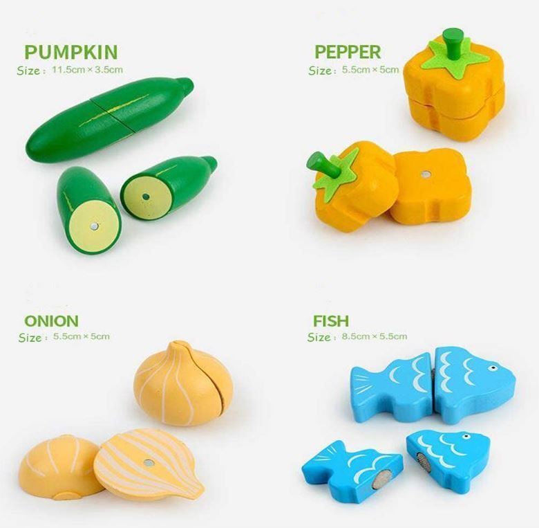  Frutas de madera didáctidas con iman W10B224-6