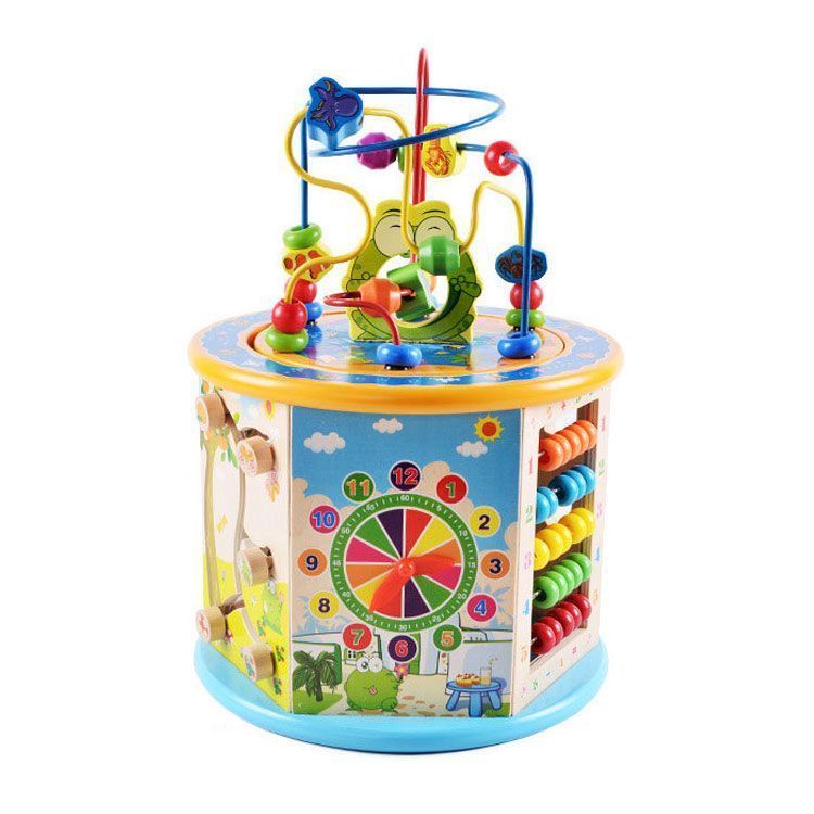  Cubo de actividad 8 en 1 de madera montessori W11B153-0