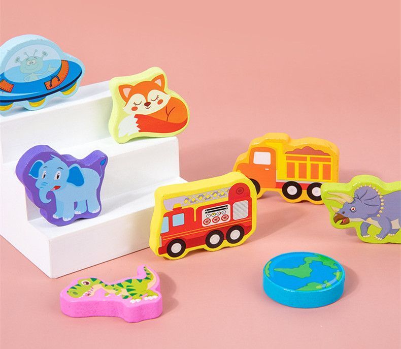 Juego madera 7 en 1 montessori  pesca numeros formas W12D469-5