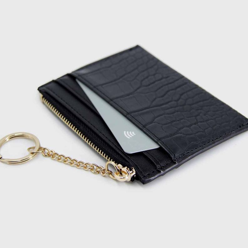 Tarjetero monedero porta tarjetas piton negro 0096-1