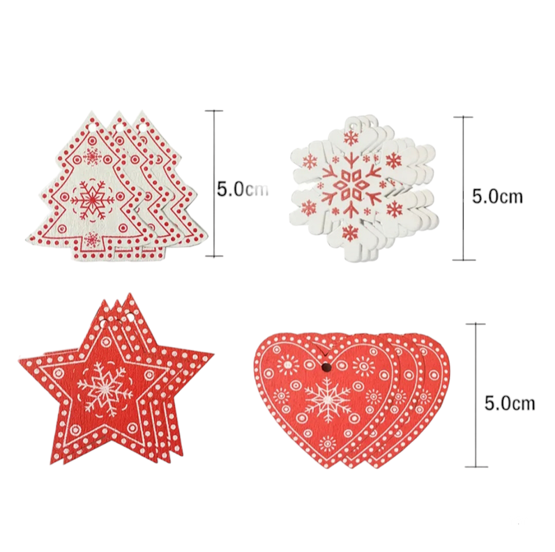 Campana de navidad madera 10 piezas colgantes 0074-1