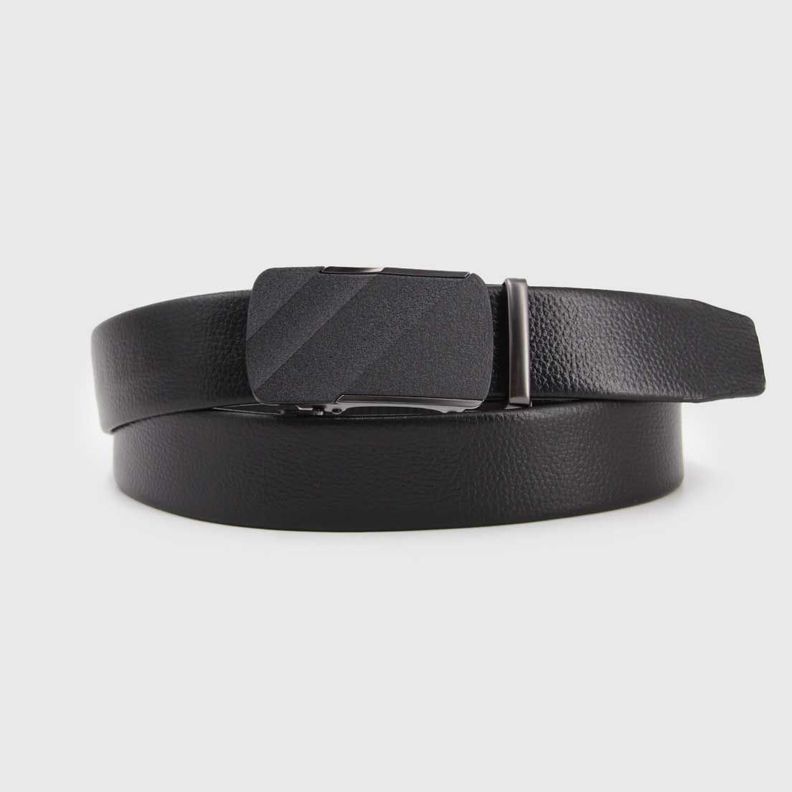 Cinturon hombre hebilla automatica 4 raya 00247 Negro 116 CM