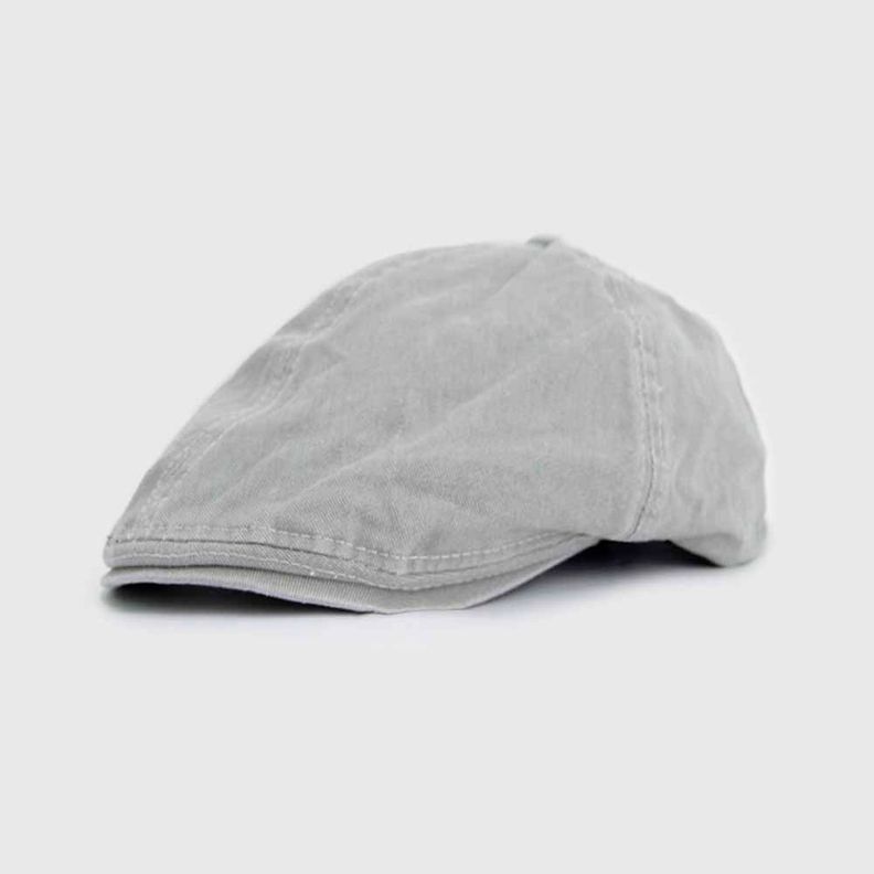 Boina hombre duckbill algodón prelavado gris 0042GR-0