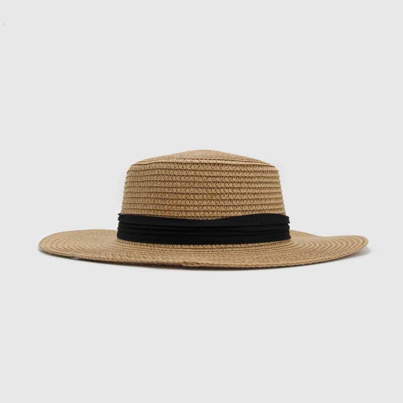 Sombrero rafia plano 0078-1