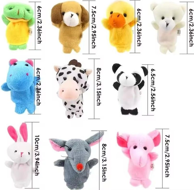 Títeres infantil para dedos 10 unidades animales 00164-1