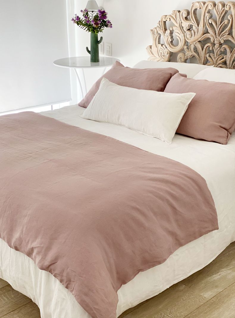 Piecera Lino Loa XL - 240x100 cms - Rosa - Naturalino-1