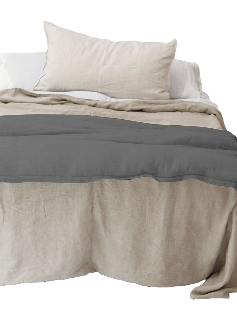 Piecera Lino Maxi - 245x100 cms - Gris Oscuro - Naturalino-1