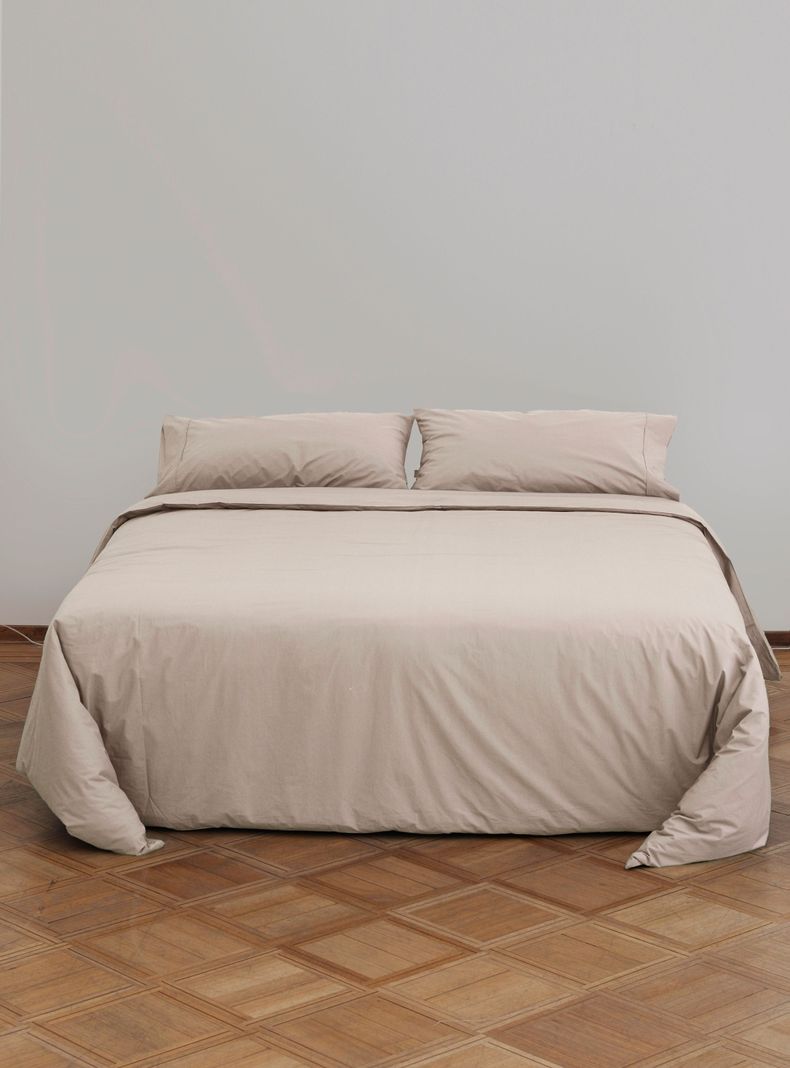 Funda de Plumón Algodón Percal Beige King-0