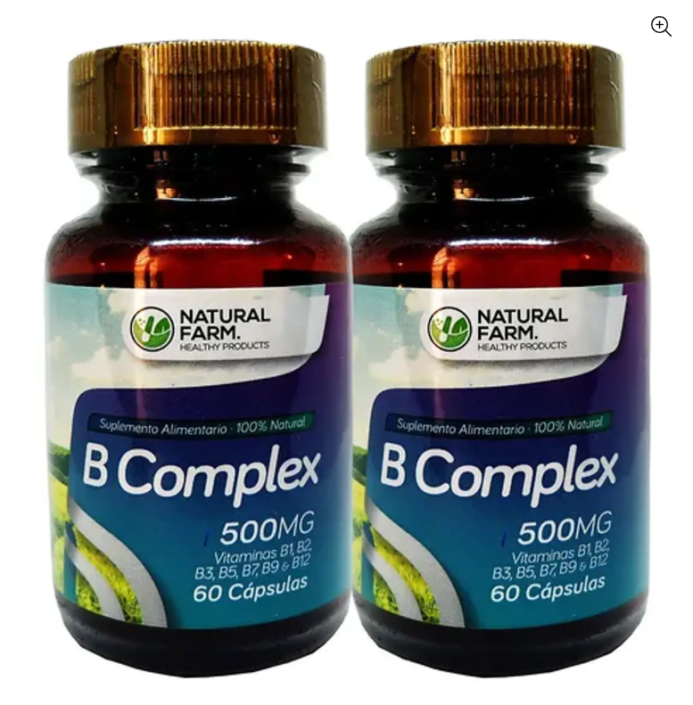 B Complex Nf Vitaminas 2x60 Caps B1 B2 B3 B5 B7 B9 B12-0