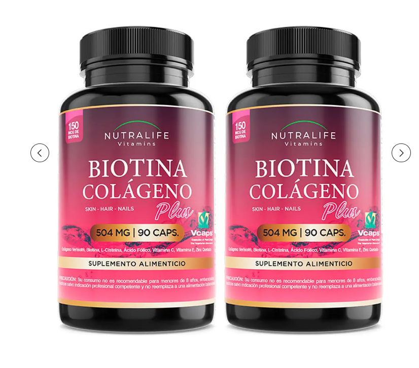 Biotina + Colageno + Zinc + Vitaminas E & C ++ Lf 180 Caps 2x90-0