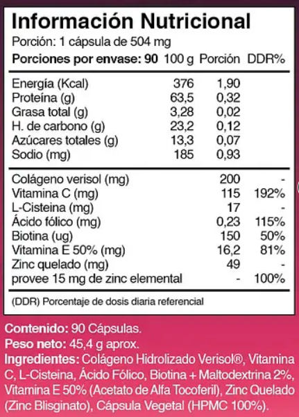 Biotina + Colageno + Zinc + Vitaminas E & C ++ Lf 180 Caps 2x90-1