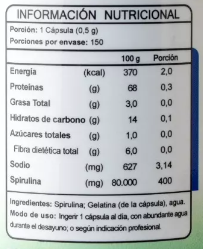 Spirulina Maxi Fnl 450 Capsulas 3x150 Caps-2