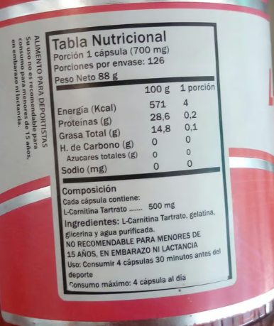 L Carnitina Pura Gm 3 Frascos 3x90 270 Capsulas-1
