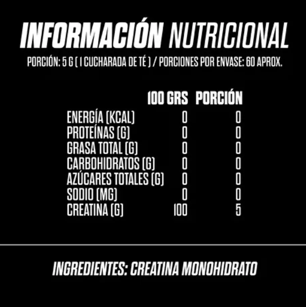 Creatina Monohidratada Gohard 300 Gr 60 Servicios-1
