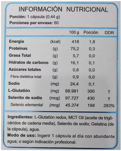 Glutathione / Glutation Elemental Fnl 1 Frasco 60 Caps C/ Selenio-1