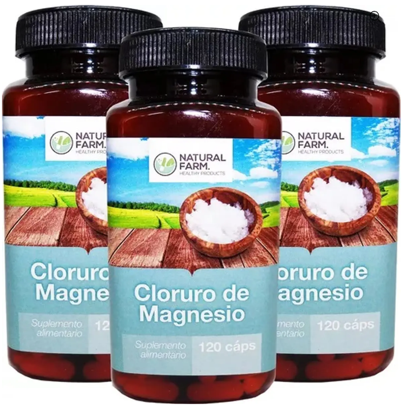 Cloruro De Magnesio Nf 3 Frascos 360 Capsulas 3x120 Caps-0