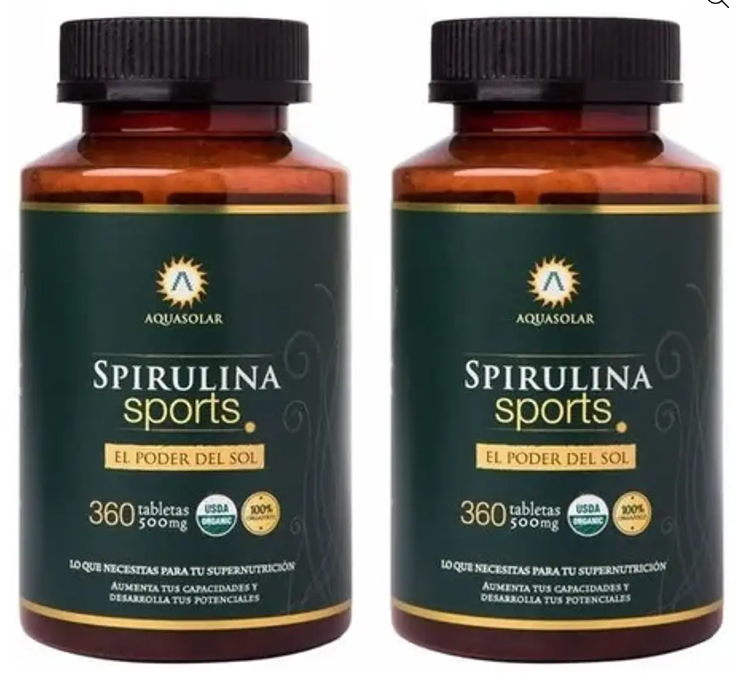 Spirulina Sport Organic Aq 720 Tabletas 2x360-0
