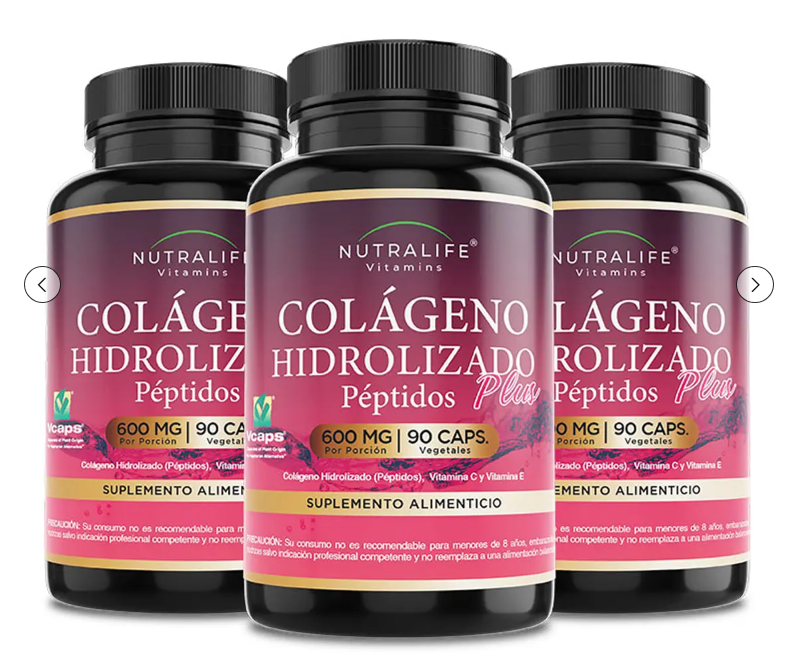 Peptidos De Colageno Hidrolizado + Vitaminas E & C Lf 3x90 Caps-0