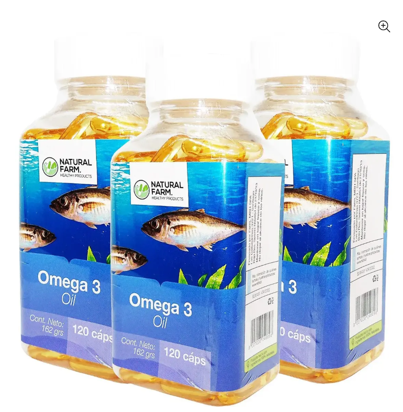 Omega 3 Oil Nf 1000mg 3 Frascos 3x120 Capsulas Soft Gel-1