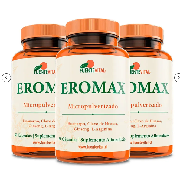 Eromax : Arginina + Ginseng +Guarana++ Fv 3 Frascos 180 Caps-0