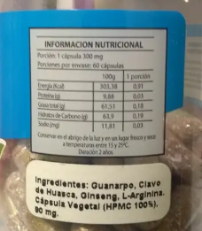 Eromax : Arginina + Ginseng +Guarana++ Fv 3 Frascos 180 Caps-1