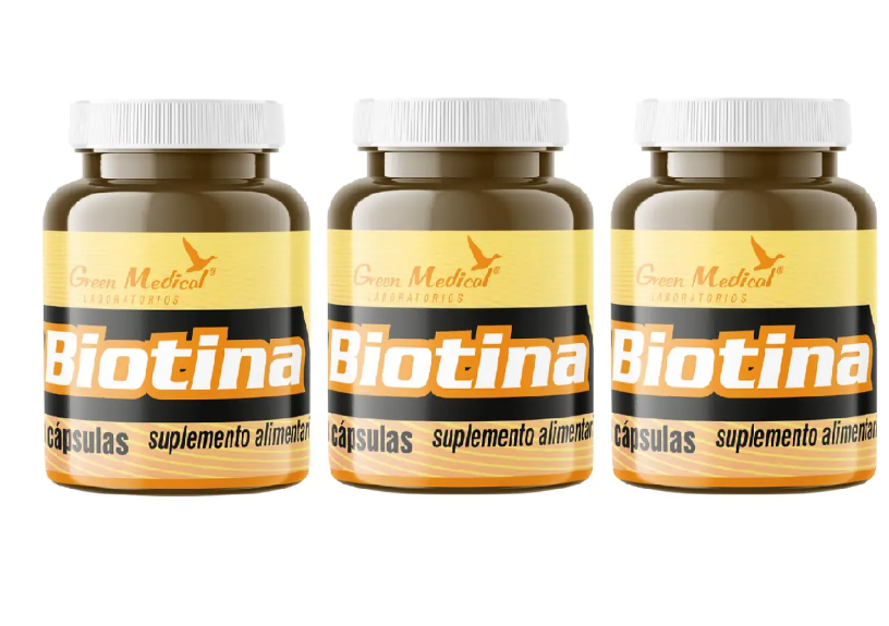 Pack 3 Biotina Gm 90 Capsulas 3x30 Caps. Uñas / Pelo-0
