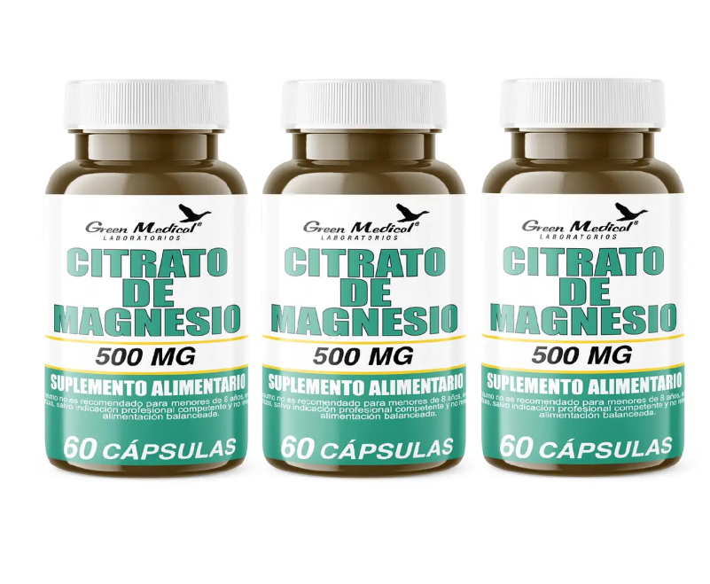 Pack Citrato De Magnesio Puro Gm 180 Capsulas 3x60 Caps-0