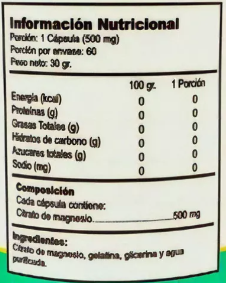 Pack Citrato De Magnesio Puro Gm 180 Capsulas 3x60 Caps-1