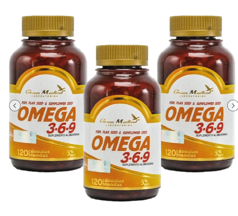 Triple Omega 369 Gm 3 Frascos 120 Caps SoftGel c/u 1000mg. Epa / Dha Vit E-0
