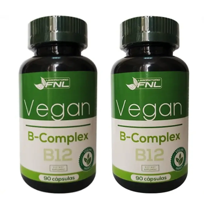 B Complex Vegan Fnl B2 B3 B12 ++ 2 Frascos 2x90 Capsulas-0