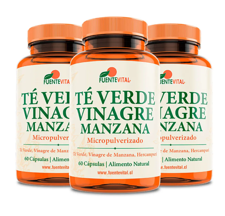 Te Verde + Vinagre de Manzana Fv 3 Frascos. Adelgazante-0