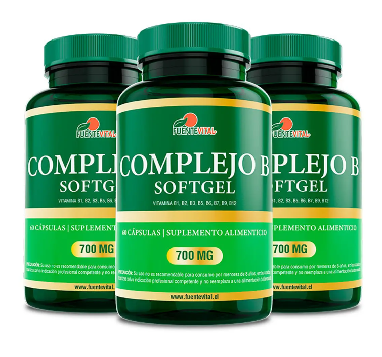 Vitaminas Complejo B Fv 3 Frascos 3x60 Capsulas SoftGel-0