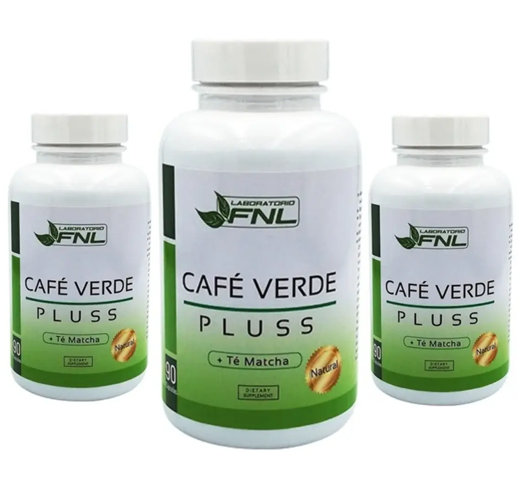 Cafe Verde + Te Matcha Fnl 3 Frascos 3x90 Caps. Reductor-0