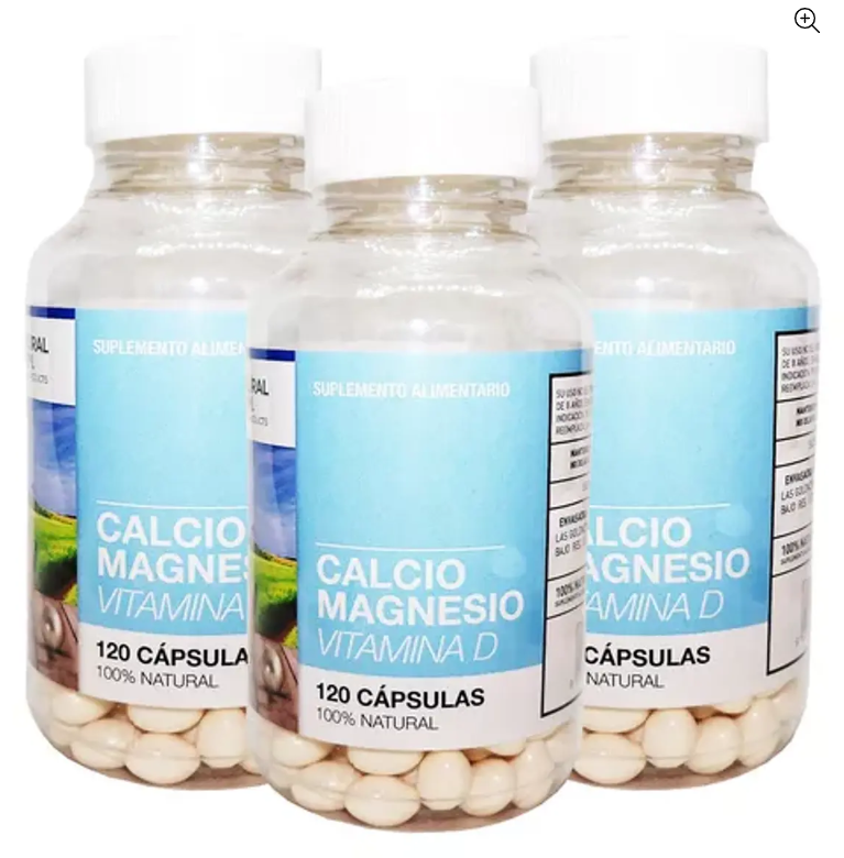 Calcio + Magnesio + Vitamina D Nf 3 Frascos 360 Capsulas 3x120-0