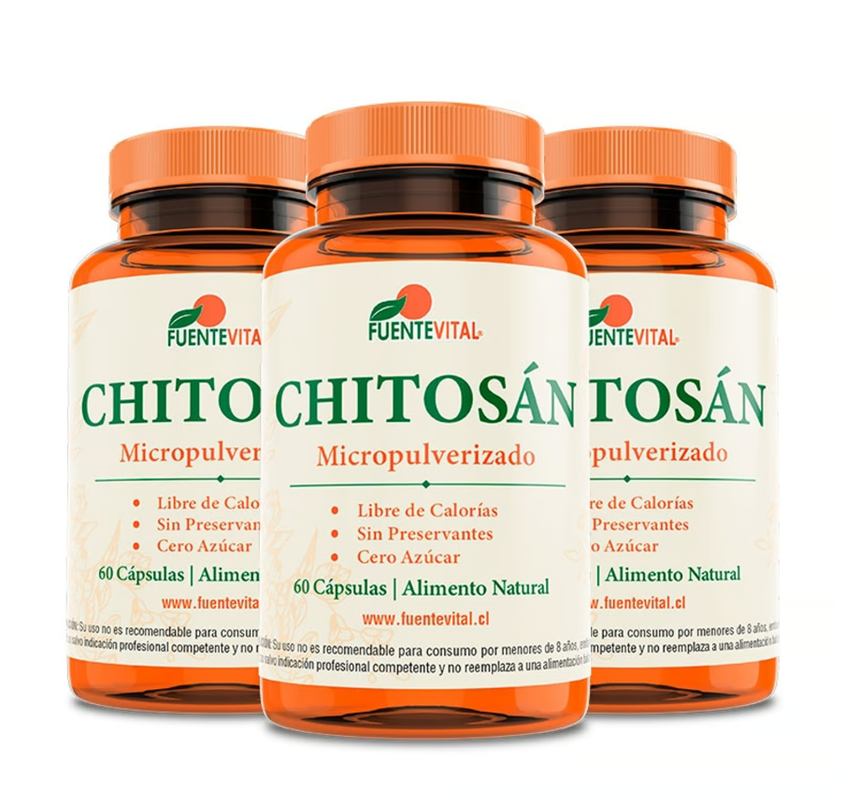 Chitosan Fv 3 Frascos 3x60 Capsulas. Adelagazante-0