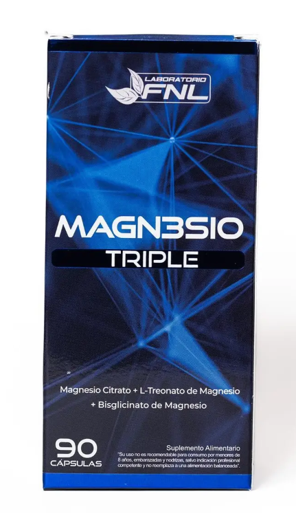 Triple Magnesio Fnl : Glicinato + Treonato + Citrato 90 Caps-0